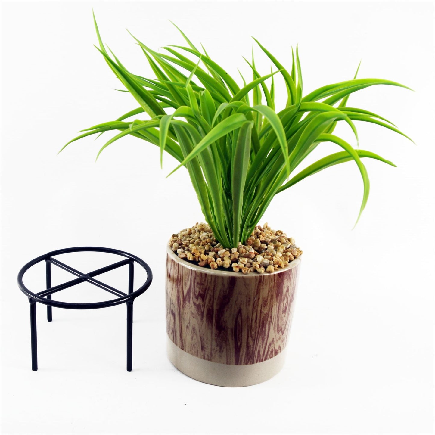 Artificial Grass Planter Ceramic & Metal-4