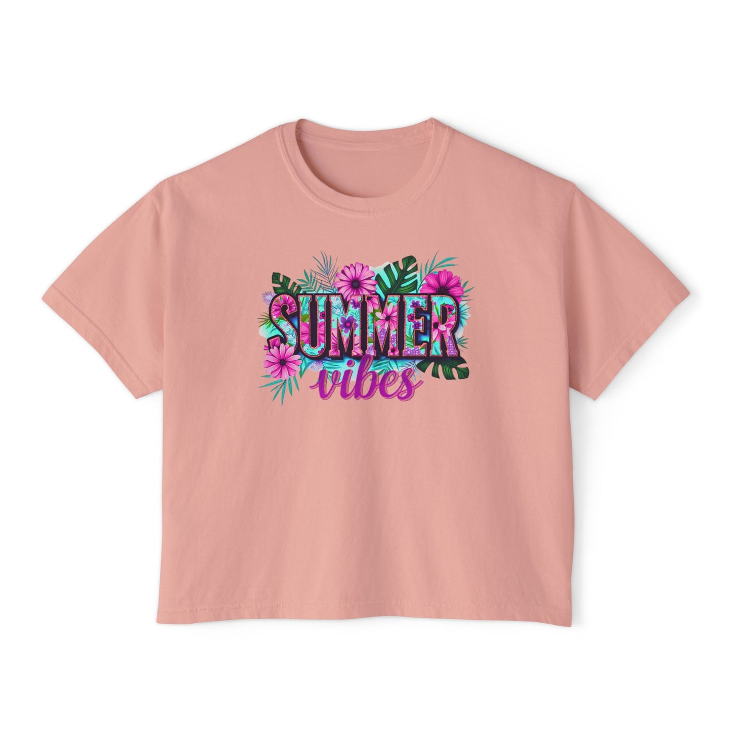 SummerVibes Boxy Tee SummerTee Tropical Vibes, multi colourSunshineStateOf Mind