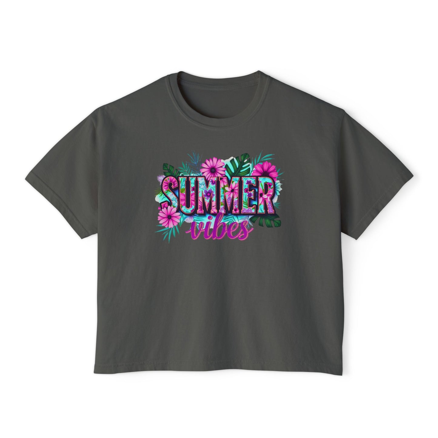 SummerVibes Boxy Tee SummerTee Tropical Vibes, multi colourSunshineStateOf Mind