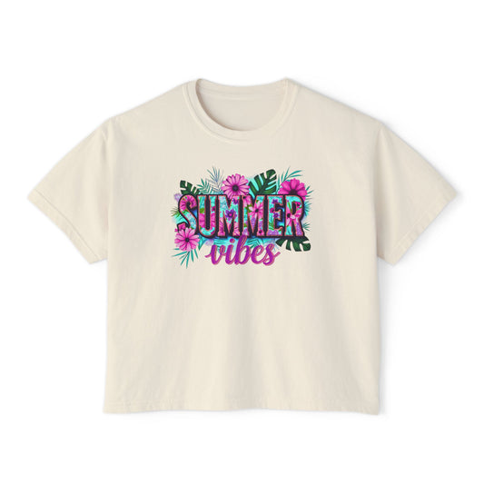 SummerVibes Boxy Tee SummerTee Tropical Vibes, multi colourSunshineStateOf Mind
