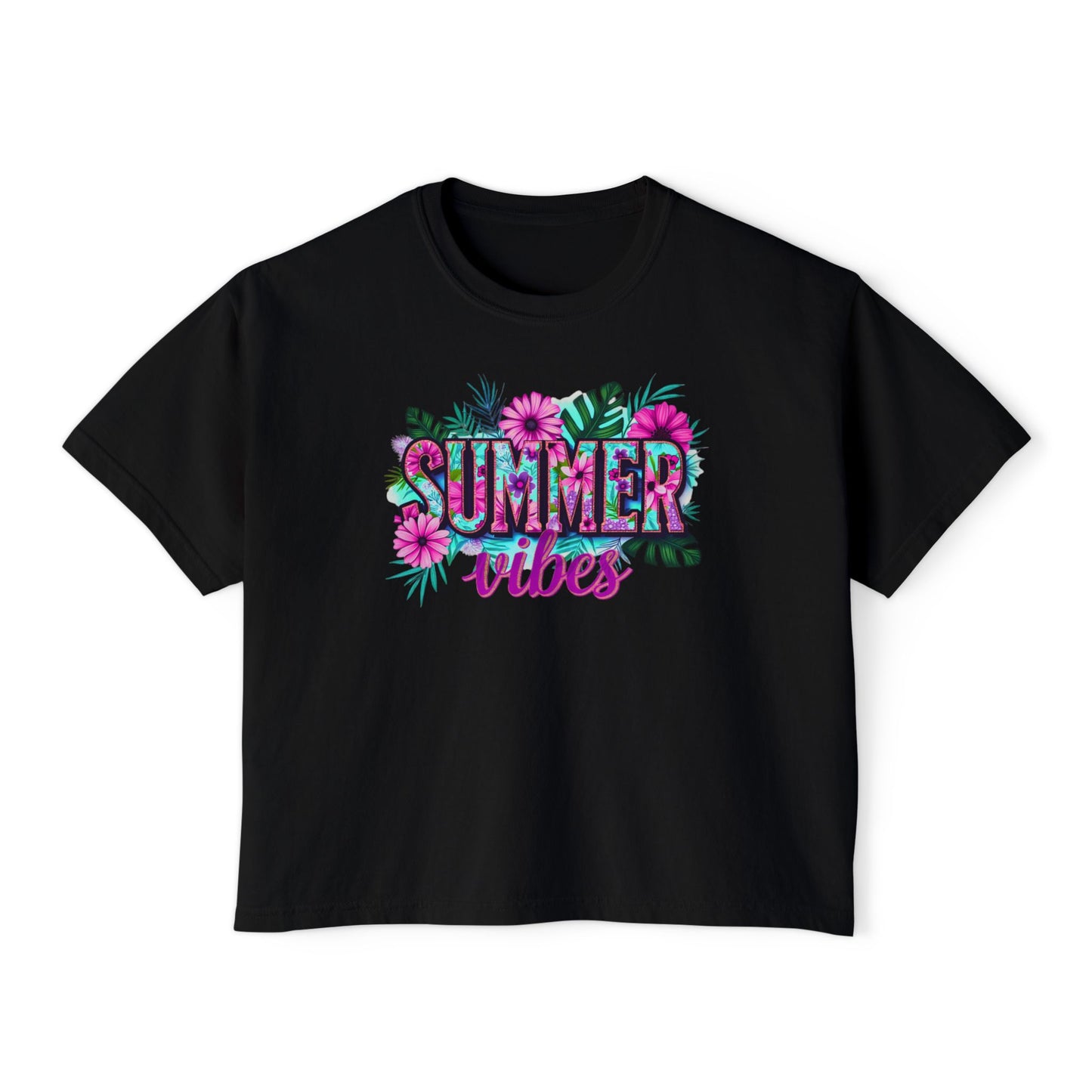 SummerVibes Boxy Tee SummerTee Tropical Vibes, multi colourSunshineStateOf Mind