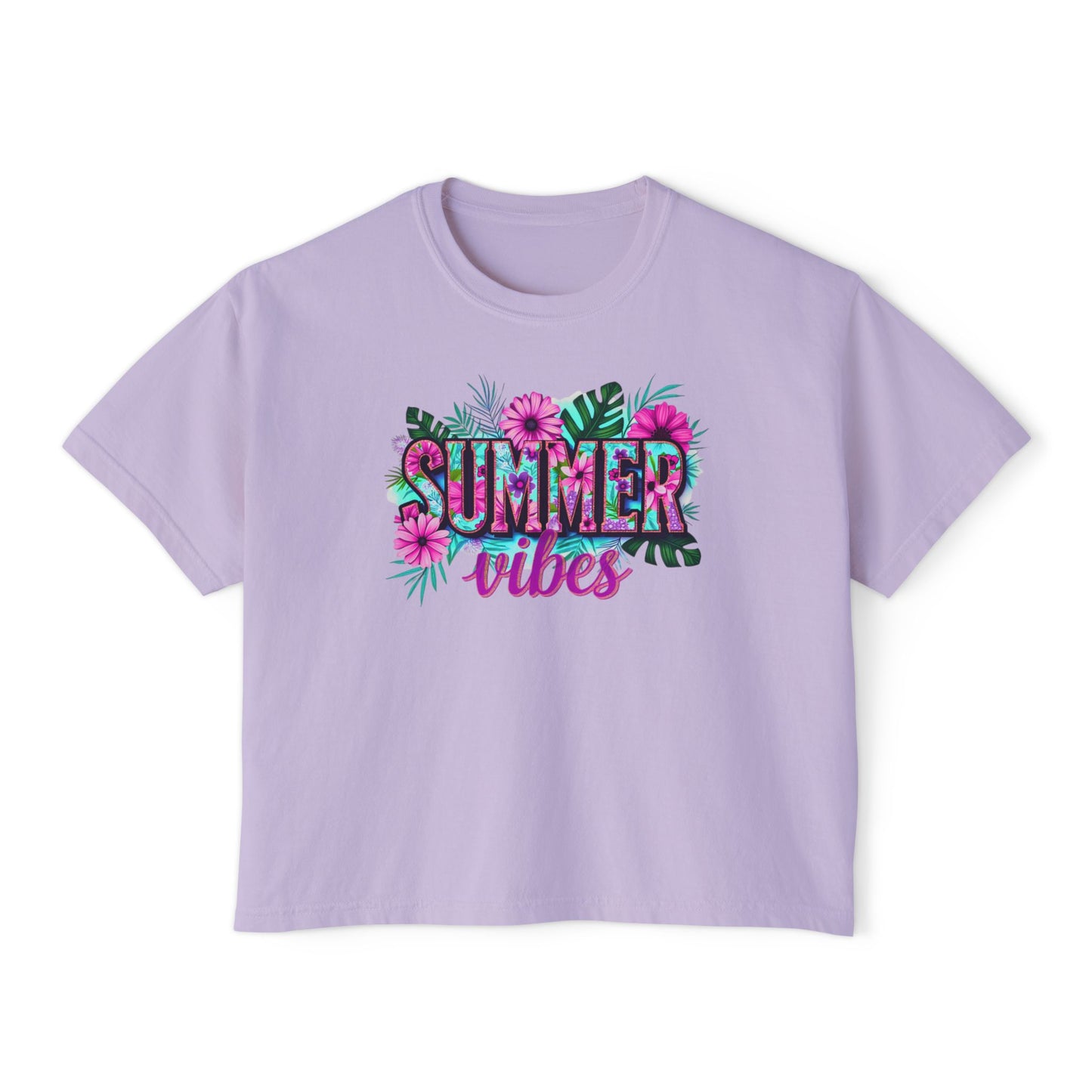 SummerVibes Boxy Tee SummerTee Tropical Vibes, multi colourSunshineStateOf Mind